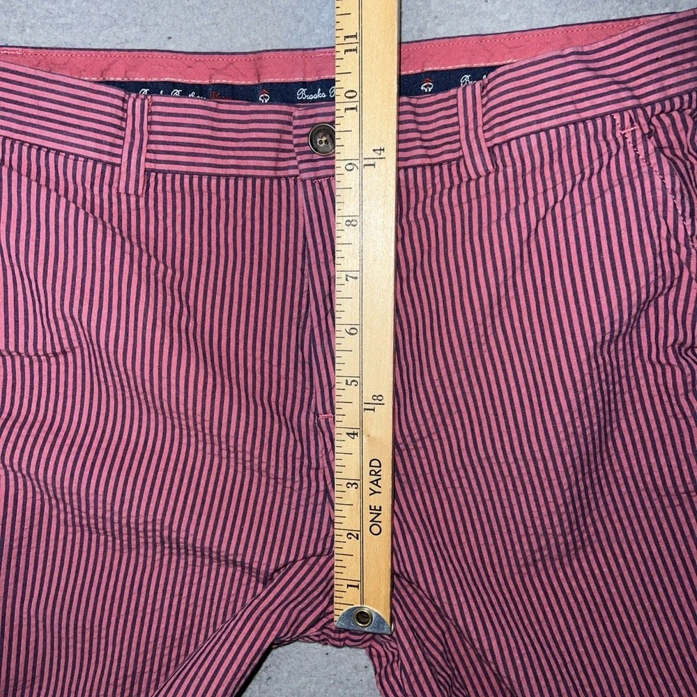 Brooks Brothers Searsucker Shorts Women's Sz 14 (27x9.5) Red Stripe Fleece Chino